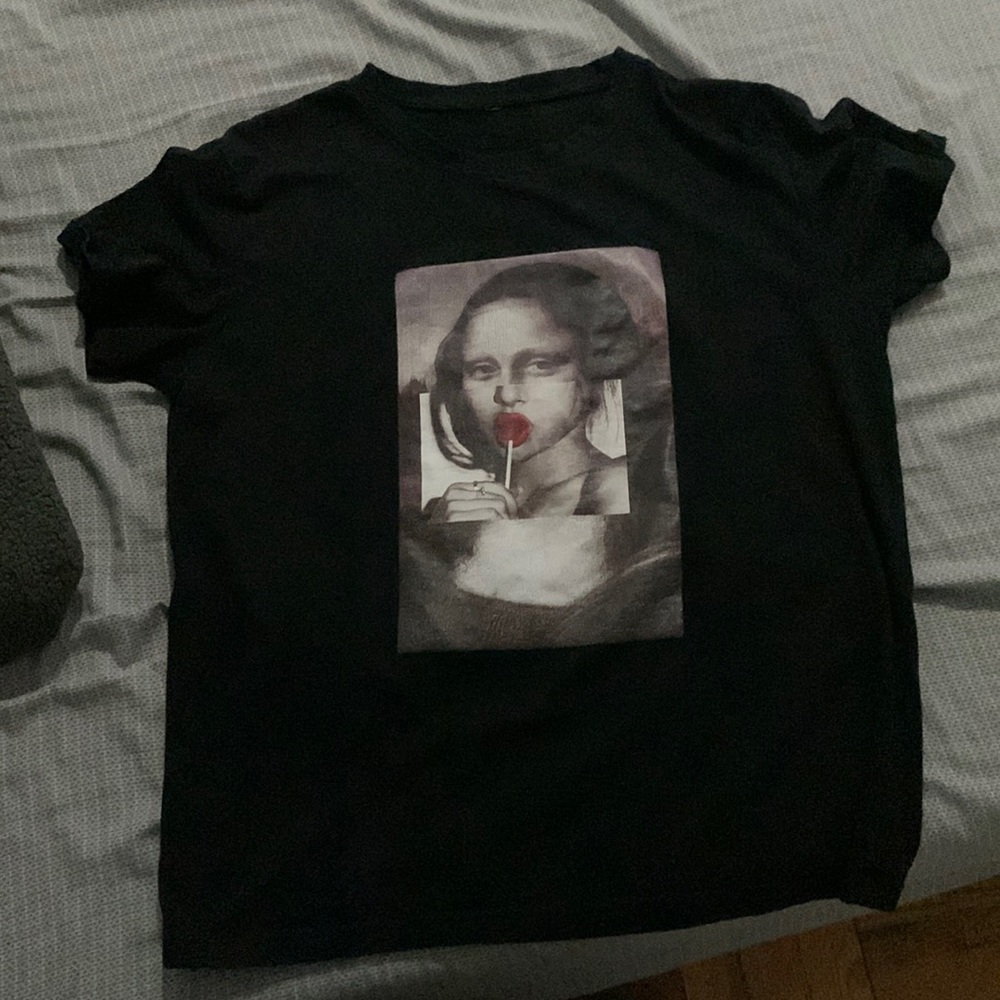 Mona Lisa with lollipop shirt from SHEIN